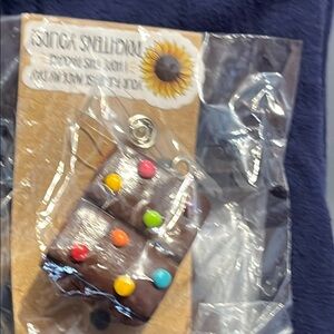 Chocolate Brownie badge reel with Colorful Accents. NWT